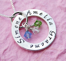  stamped eternity circle pendant