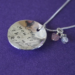 moon and back stamped pendant