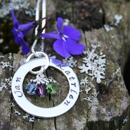 mother's eternity circle necklace stamped
