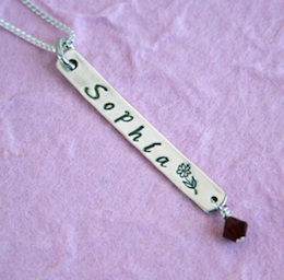 stamped tag necklace for mothers