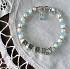 Crystal and Freshwater Pearl  Baby Name Bracelet with Sterling Silver Heart Clasp