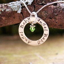 Angel Baby Affirmation Necklace - Miscarriage Jewelry - Script Font