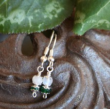 Dainty Fertility Earrings Moonstone and Aventurine