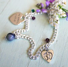 Miscarriage Charm Bracelet Garnet Birthstone