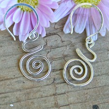 Pregnancy Earrings, Hammered Sterling SIlver