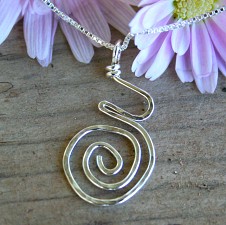 Small Hammered Pregnancy Necklace - Sterling Box Chain