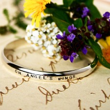 Sterling Cuff Miscarriage Bracelet - Block Font