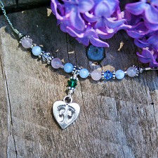 Tiny Footprints Gemstone Miscarriage Necklace