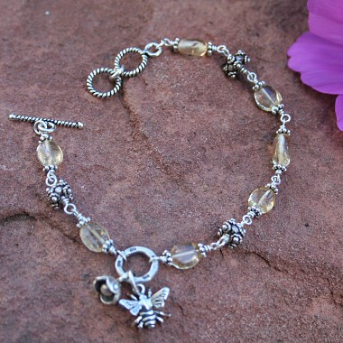 Citrine Abundance Bee Bracelet