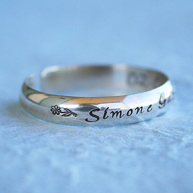 Round Baby Cuff Bracelet - Handwritten Font