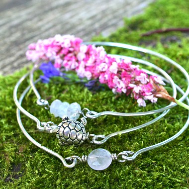 Silver Stacking Fertility Bracelet Bangles