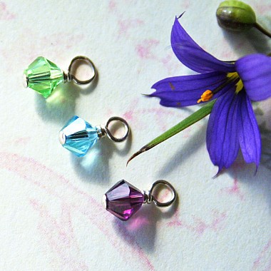 Swarovski Birthstone Charm - Sterling Silver
