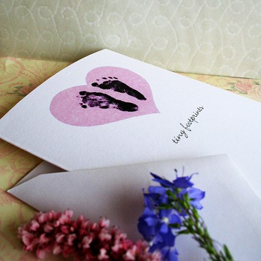 Tiny Footprints on a Mother's Heart - Miscarriage Sympathy Card