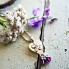 Forget-me-not Heart Miscarriage Necklace with Amethyst and Ruby Birthstones