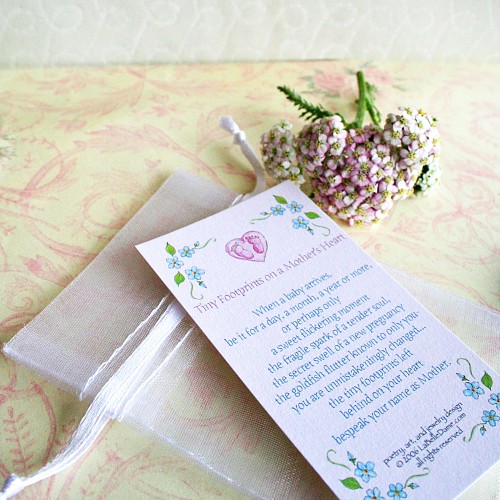 Tiny Footprints Miscarriage Poem Card