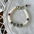 Birthstone and Freshwater Pearl Baby Name Bracelet with Sterling Silver Heart Clasp