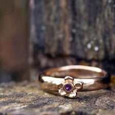 Forget Me Not Ring Amethyst Setting 14k Gold