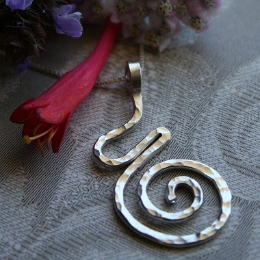 Hammered Pregnancy Pendant in Sterling Silver