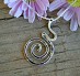 Hammered Sterling Silver Spiral Pregnancy Pendant (Large)
