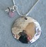 I Love You to the Moon and Back Pendant - hammered with moonstone