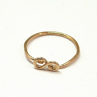 Infinity Knuckle Ring 14k Gold Filled Hammered