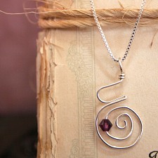 Pregnancy Spiral Necklace with Birthstone